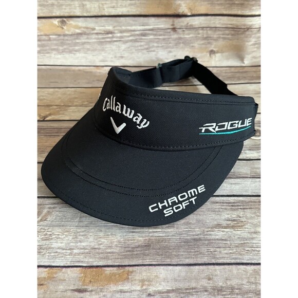 Callaway Rouge Chrome Soft Odyssey Adjustable Black Strap Golf Hat Visor - Picture 1 of 5